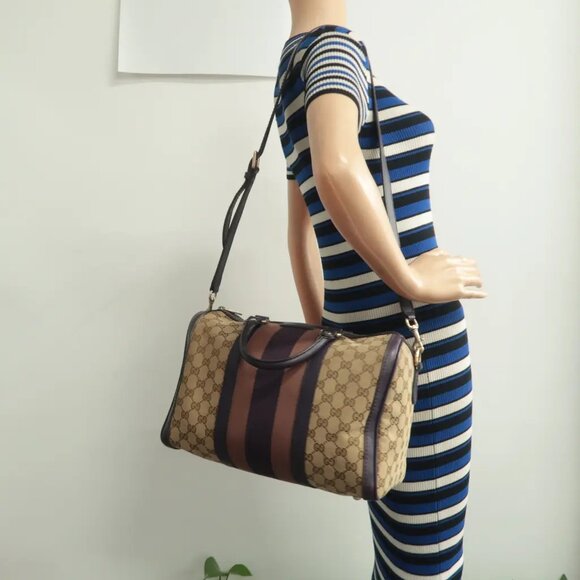 100% Authentic GUCCI Boston Brown GG Canvas Satchel 571-091824 - Picture 12 of 12